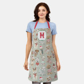 Süße Weihnachtshunde-Monogramm Schürze (Getragen)