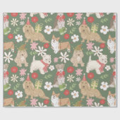 Süße Weihnachtshunde-Muster Geschenkpapier (Flach)