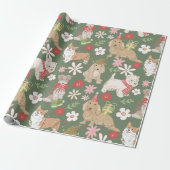 Süße Weihnachtshunde-Muster Geschenkpapier (Ungerollt)