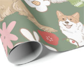 Süße Weihnachtshunde-Muster Geschenkpapier (Rolleneckpunkt)