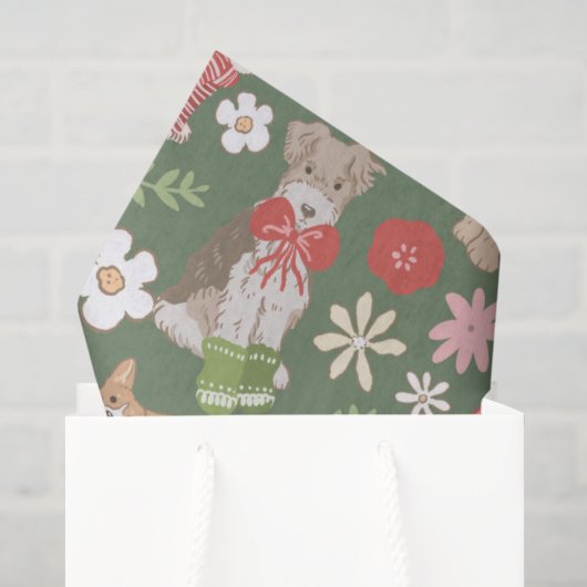 Süße Weihnachtshunde-Muster Seidenpapier (Geschenktüte)