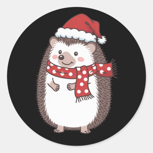 Süße Weihnachtsigel-Feiertage Runder Aufkleber (Vorderseite)