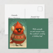 Süße Weihnachtskardinalkinder  Feiertagspostkarte (Vorne/Hinten)