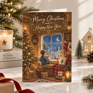 Süße Weihnachtskarte, die auf Santa wartet Karte