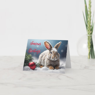 Süße Weihnachtskarte mit Kaninchen Karte