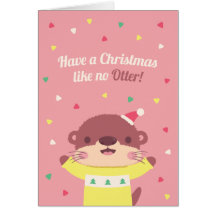 Süße Weihnachtskarte ohne Otter-Wortspiel-Grußkart