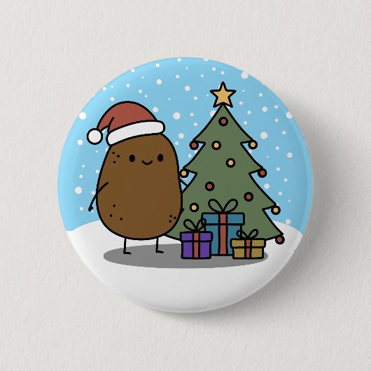 Süße Weihnachtskartoffel Button (Vorderseite)