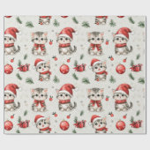 Süße Weihnachtskätzchen Geschenkpapier (Flach)
