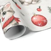 Süße Weihnachtskätzchen Geschenkpapier (Rolleneckpunkt)