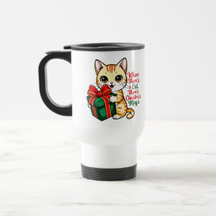 Süße Weihnachtskatze als Geschenk für Katzenliebha Reisebecher
