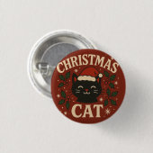 Süße Weihnachtskatze Button (Vorne & Hinten)