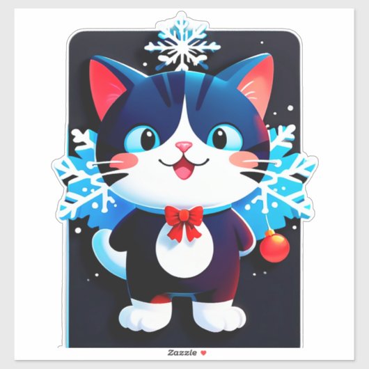 🎄 Süße Weihnachtskatze Dekoration für Winter Katz Aufkleber (Blatt)