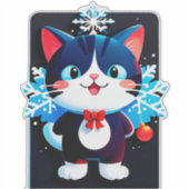 🎄 Süße Weihnachtskatze Dekoration für Winter Katz Aufkleber (Vorderseite)