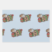 Süße Weihnachtskatze & Eiskaffee-Muster-Wrap Geschenkpapier Set (Vorderseite)