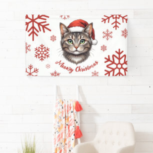 Süße Weihnachtskatze mit Santa-Hut Banner
