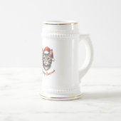 Süße Weihnachtskatze mit Santa-Hut Bierglas (VorderseiteRechts)