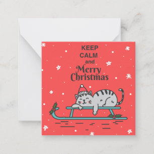 Süße Weihnachtskatze Mitteilungskarte