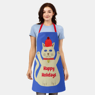 Süße Weihnachtskatze nach Maß Schürze