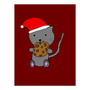 Süße Weihnachtskatze Poster