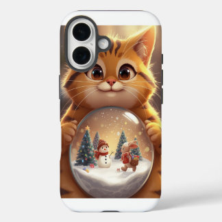Süße Weihnachtskatze Schneekugel iPhone-Hülle iPhone 16 Hülle