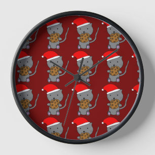 Süße Weihnachtskatze Uhr