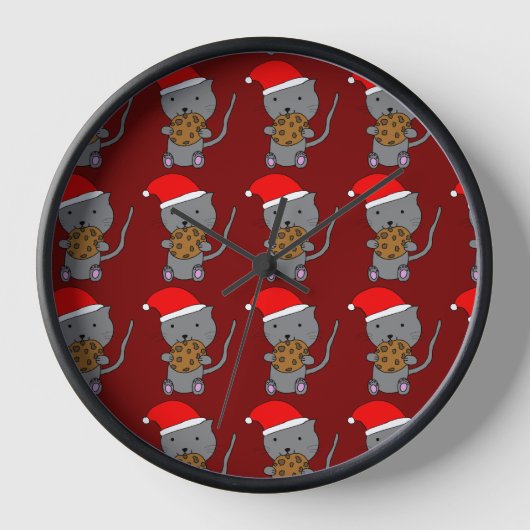 Süße Weihnachtskatze Uhr (Vorderseite)