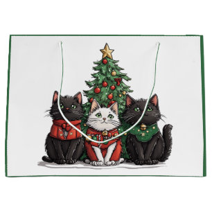 Süße Weihnachtskatzen Große Geschenktüte