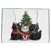 Süße Weihnachtskatzen Große Geschenktüte (Rückseite)