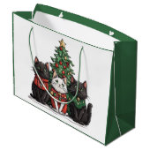 Süße Weihnachtskatzen Große Geschenktüte (Rückseite Schrägansicht)