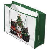Süße Weihnachtskatzen Große Geschenktüte (Vorderseite Schrägansicht)