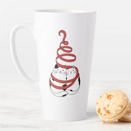 Süße Weihnachtskatzen-Paare in Liebe minimalistisc Milchtasse