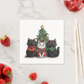 Süße Weihnachtskatzen Serviette (Beispiel)