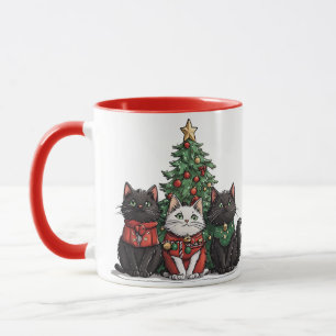 Süße Weihnachtskatzen Tasse