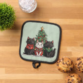 Süße Weihnachtskatzen Topflappen (Oben Unten)