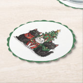 Süße Weihnachtskatzen Untersetzer (angewinkelt)