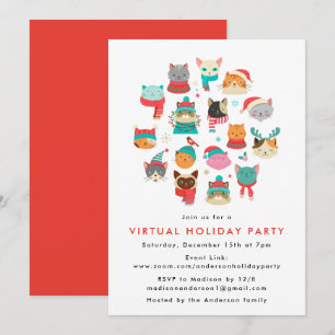 Süße Weihnachtskatzen Virtuelle Feierparty Einladung