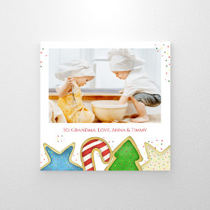 Süße Weihnachtskekse mit individuellem Familienfot Fotodruck