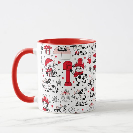 Süße Weihnachtskuh Bulle Tasse (Links)