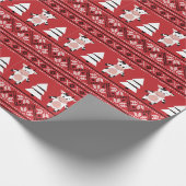 Süße Weihnachtskuh Geschenkpapier (Ecke)
