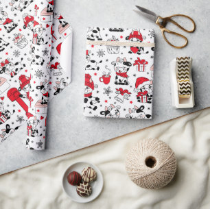 Süße Weihnachtskuh Stier Geschenkpapier