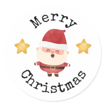 Süße Weihnachtsmann-Frohe-Weihnachten-Aufkleber