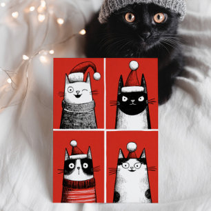 Süße Weihnachtsmann-Katzen Lustiger Katzenliebhabe Postkarte