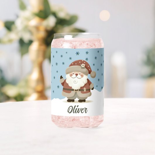 Süße Weihnachtsmann-Schneeflocken Kinder Name Dosenglas (Insitu (Hochzeit))