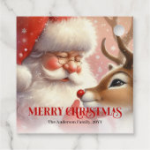 Süße Weihnachtsmann- und Rudolph-Weihnachtsgeschen Geschenkanhänger (Rückseite)