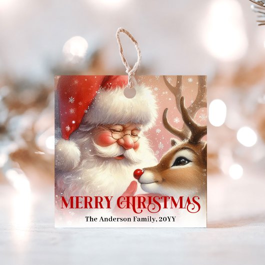 Süße Weihnachtsmann- und Rudolph-Weihnachtsgeschen Geschenkanhänger