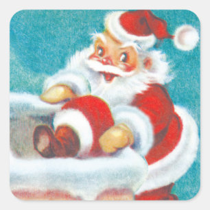 Süße Weihnachtsmann-Weihnachtsaufkleber Quadratischer Aufkleber