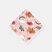 Süße Weihnachtsmann & Weihnachtsmuster-Papier Serv Serviette (Ecke)