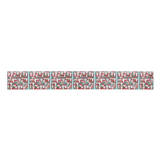 Süße Weihnachtsmänner Ripsband (Vorderseite)
