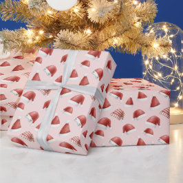 Süße Weihnachtsmannmütze für Mädchen Rosa Weihnach Geschenkpapier