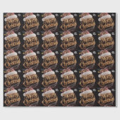 Süße Weihnachtsmannmütze & Typografie Geschenkpapier (Flach)